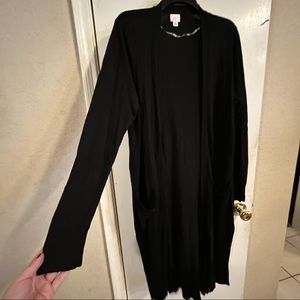 Long black cardigan